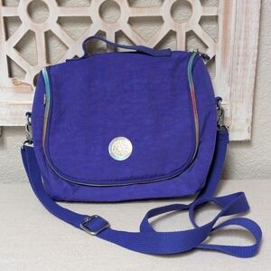 Kipling Purple Insulated Lunch Bag with Adjustable Shoulder Strap picnic school